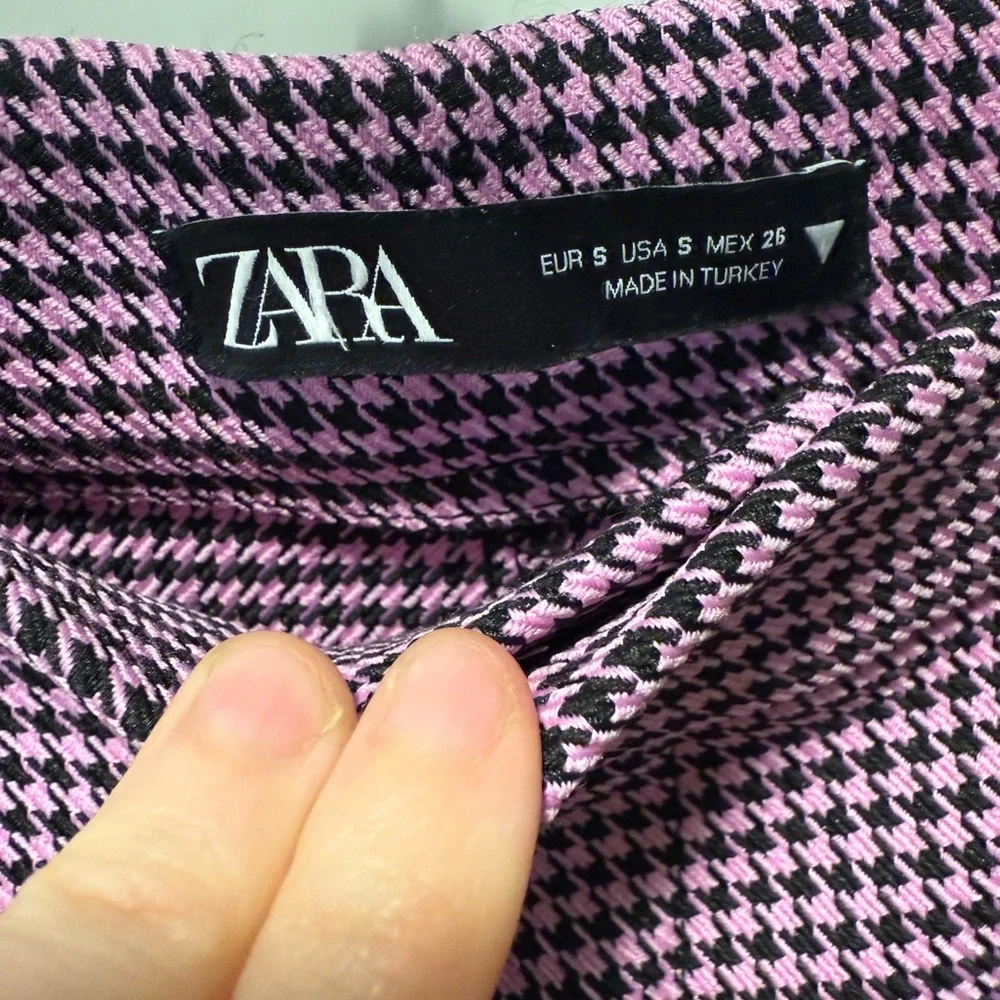Zara Houndstooth Mini Flare Pants - Picture 4 of 7